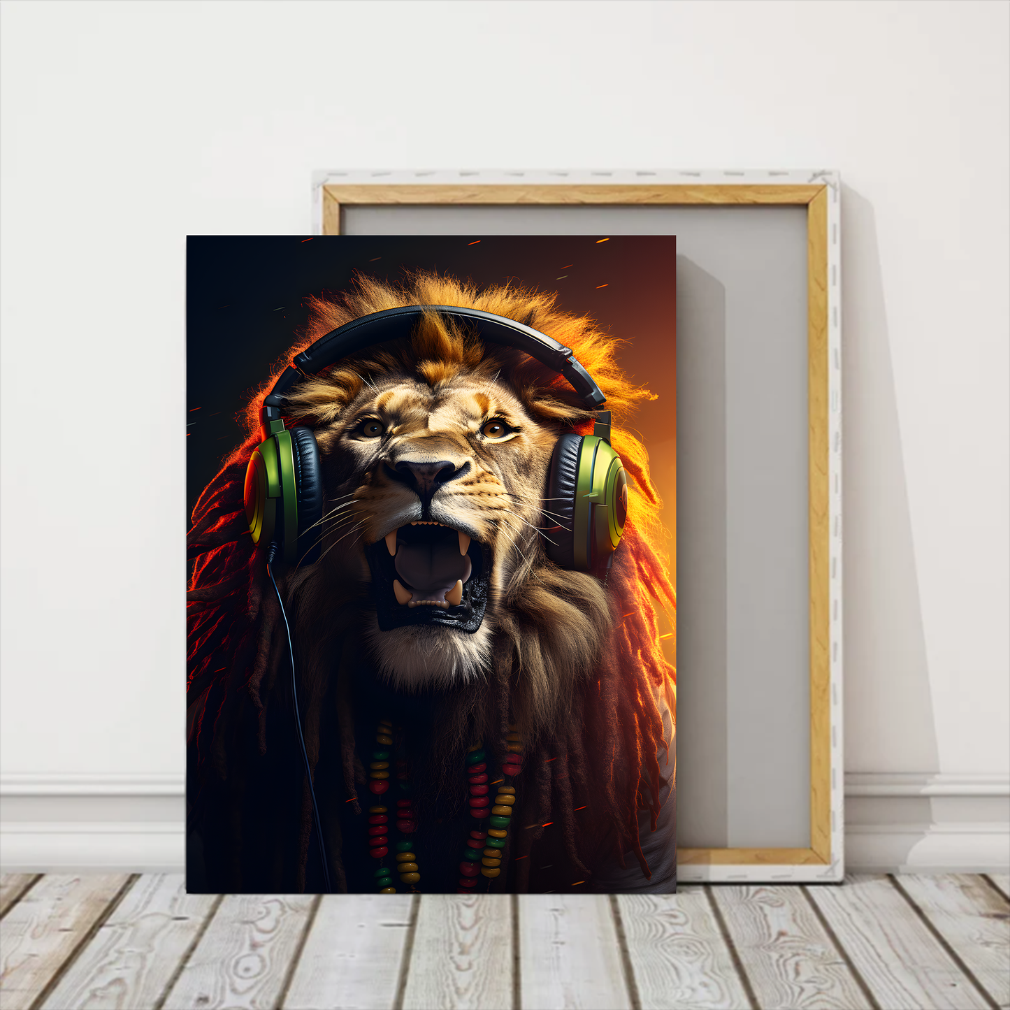 Reggae Music Lion Canva Wall Art