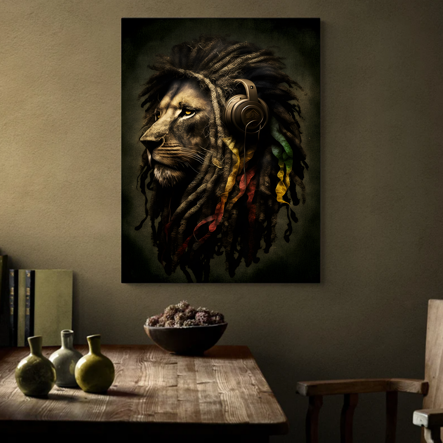 Rasta Reggae Lion Canva Wall Art