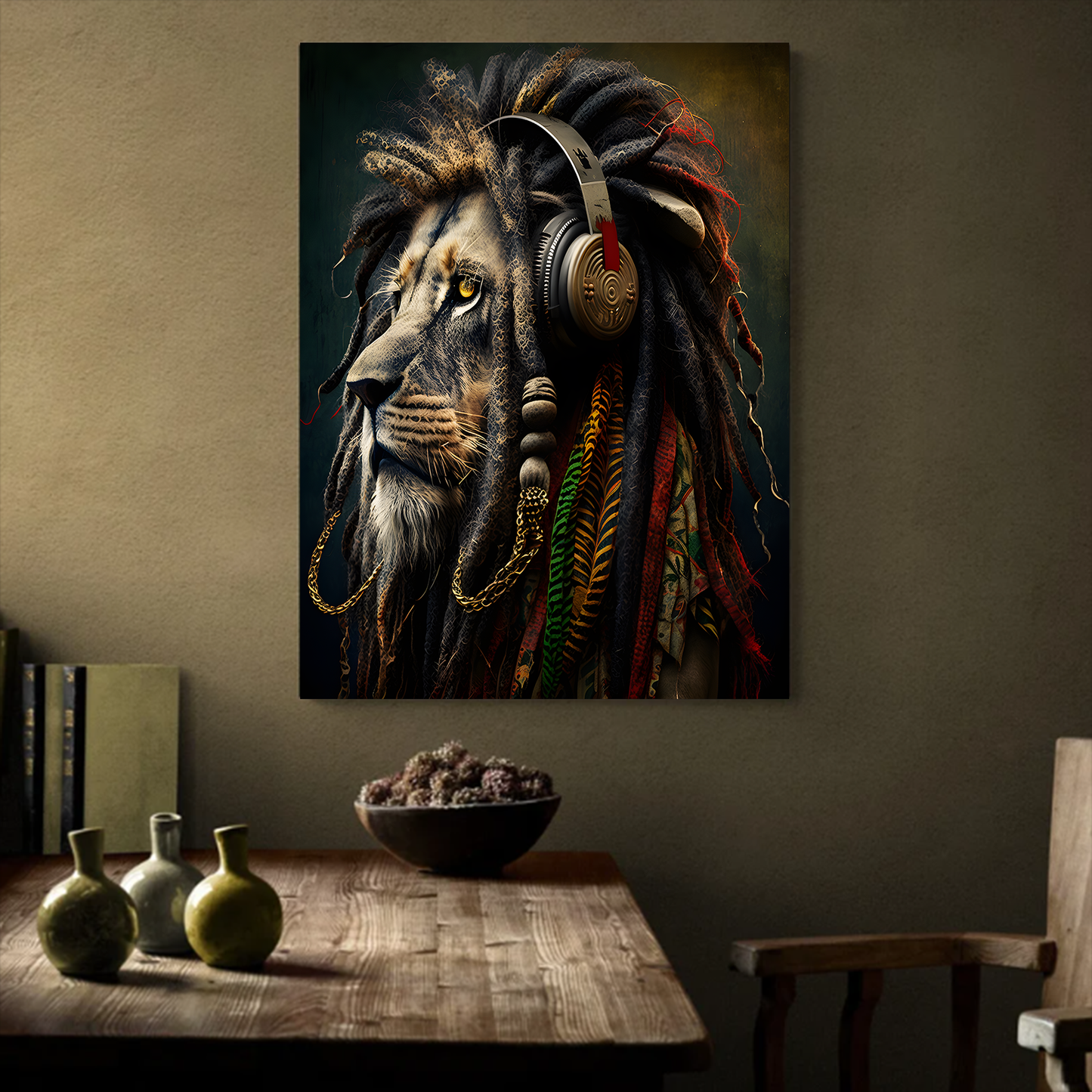 Rasta Reggae Lion Canva Wall Art