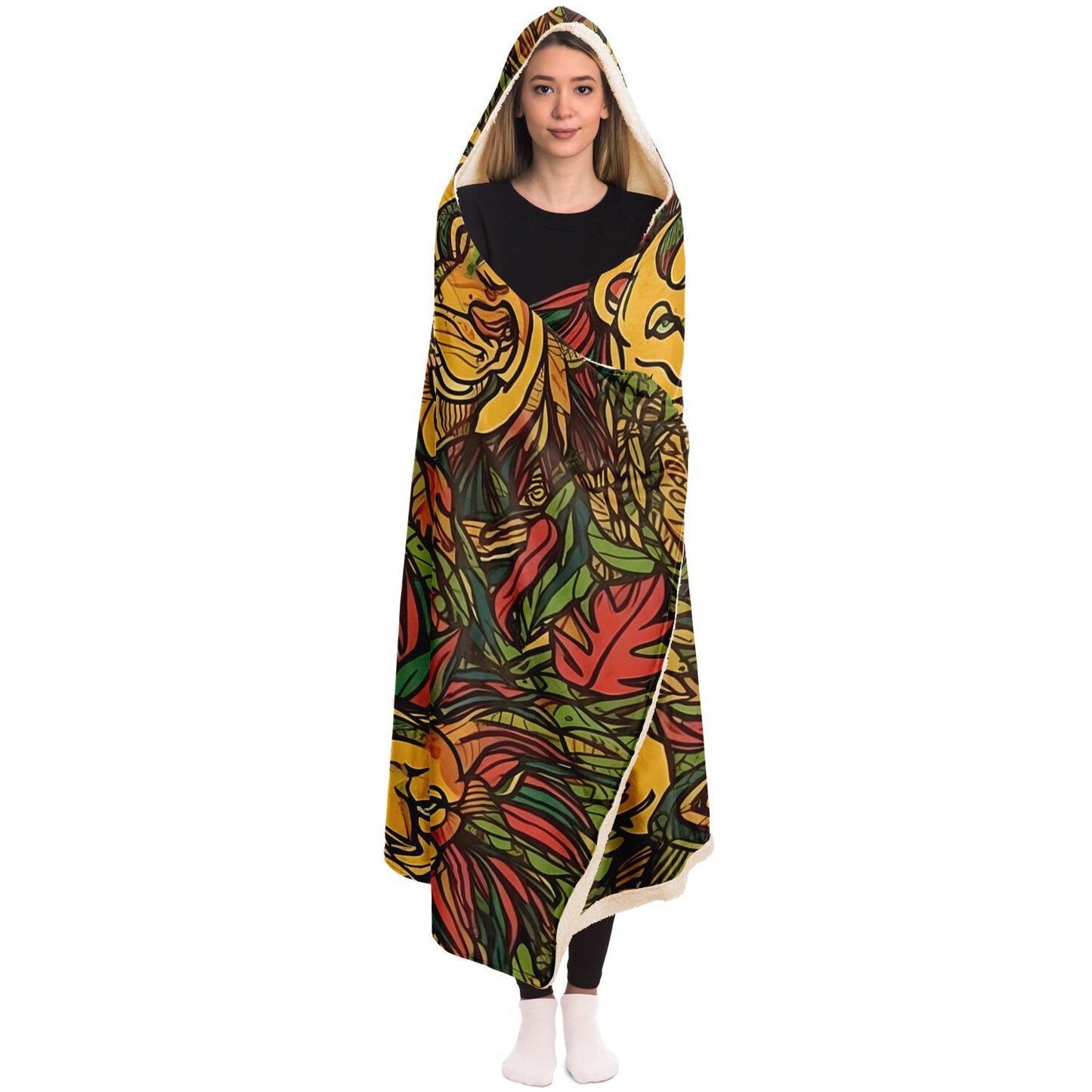 Reggae Lion Unisex Hooded Blanket