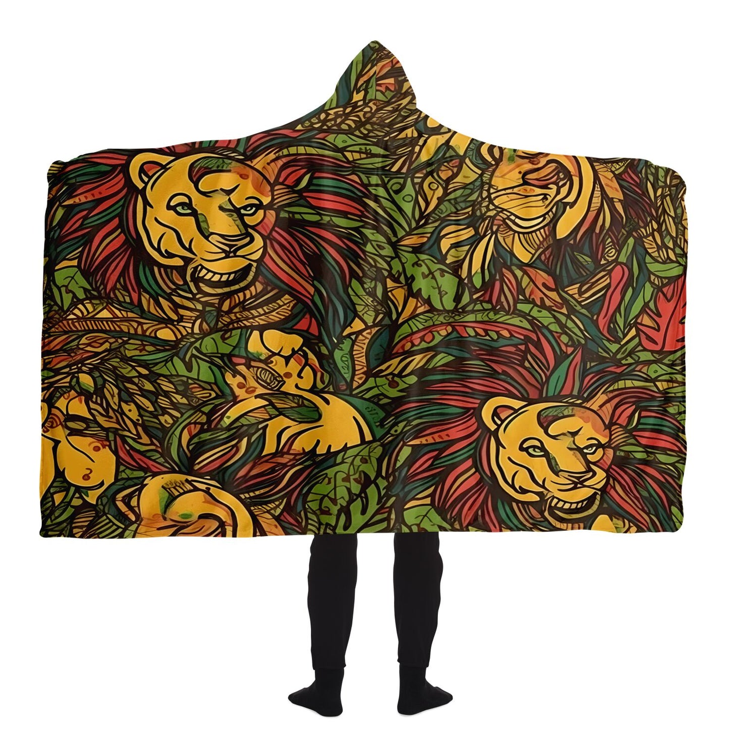 Reggae Lion Unisex Hooded Blanket