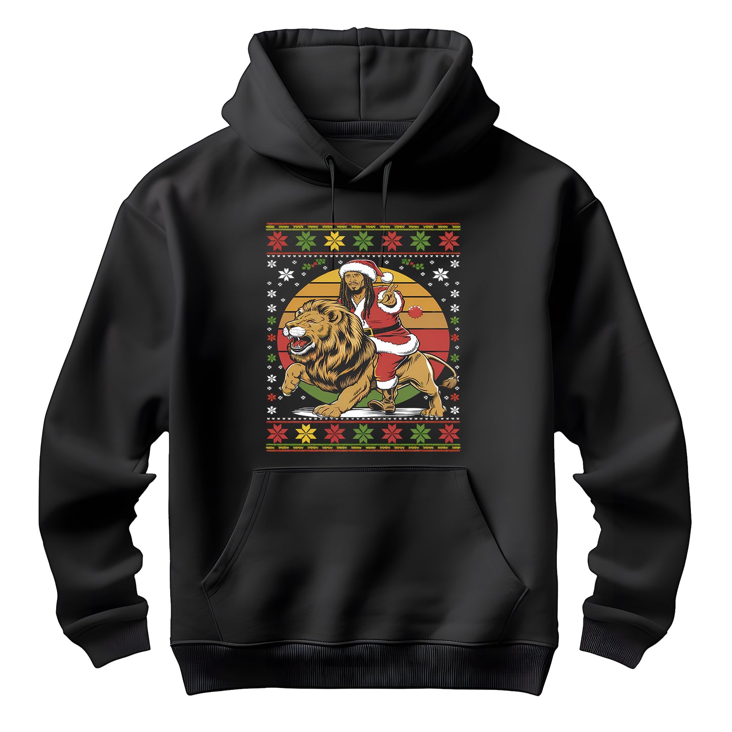 Rasta Man Lion Ugly Christmas Hoodie