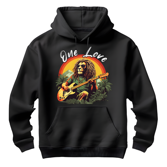 Reggae Music Lion Guitarist Unisex Hoodie