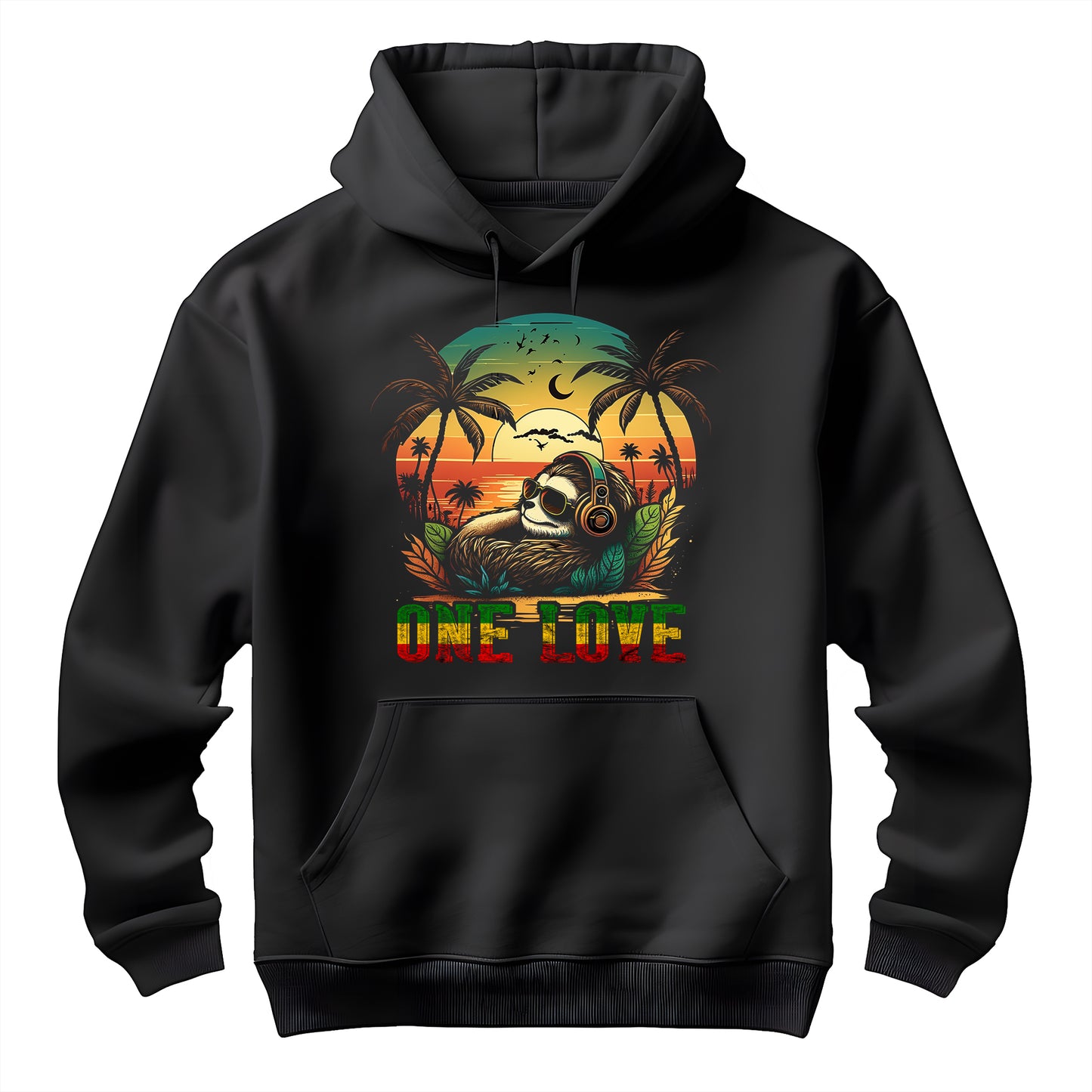 Reggae Sunset Sloth Hoodie