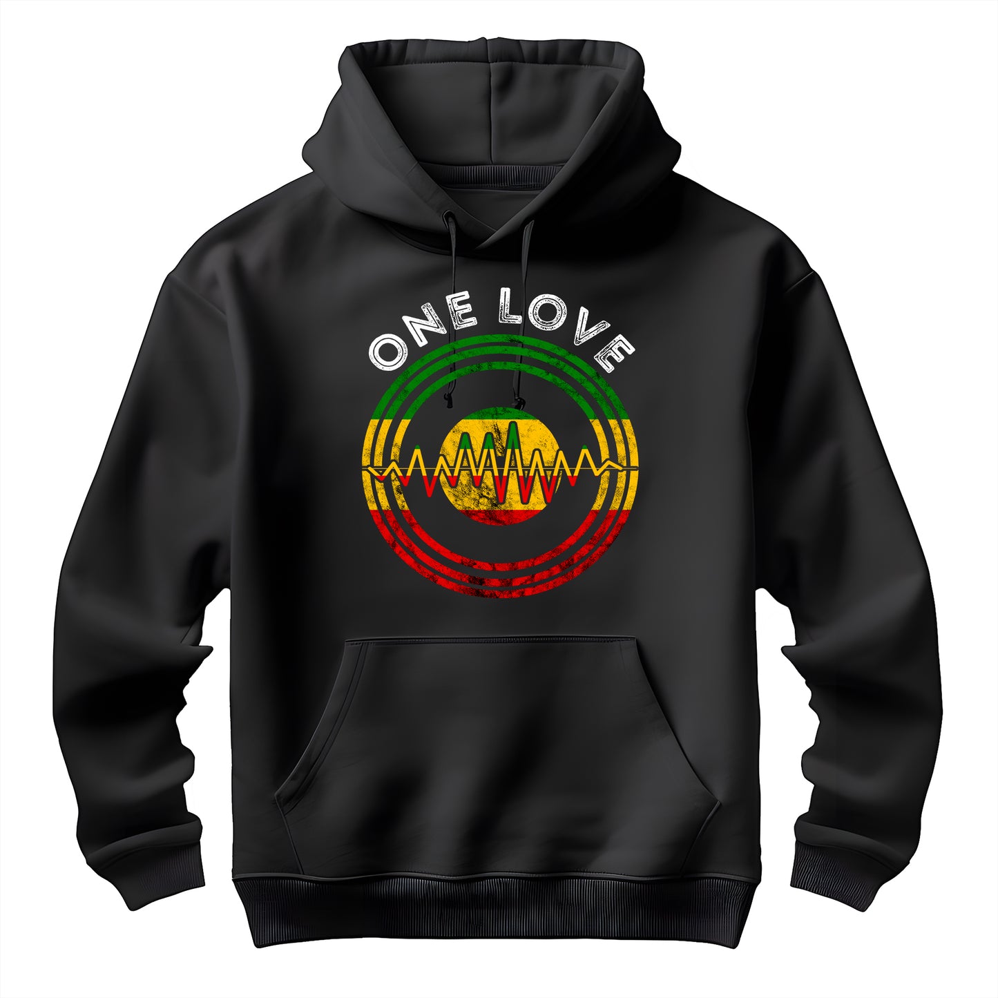 Reggae Music Vinyl Heartbeat Unisex Hoodie