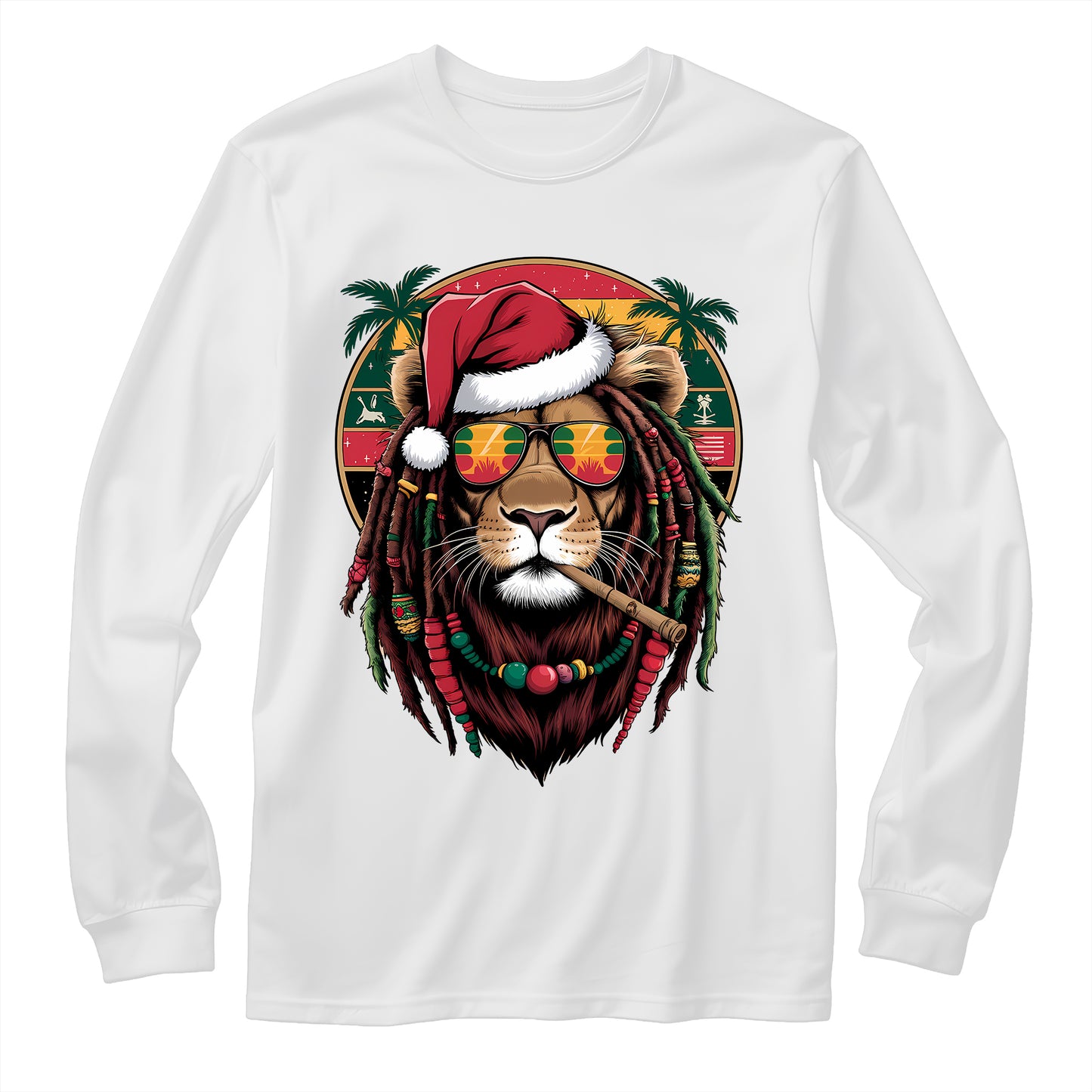 Christmas Rasta Lion Long Sleeve