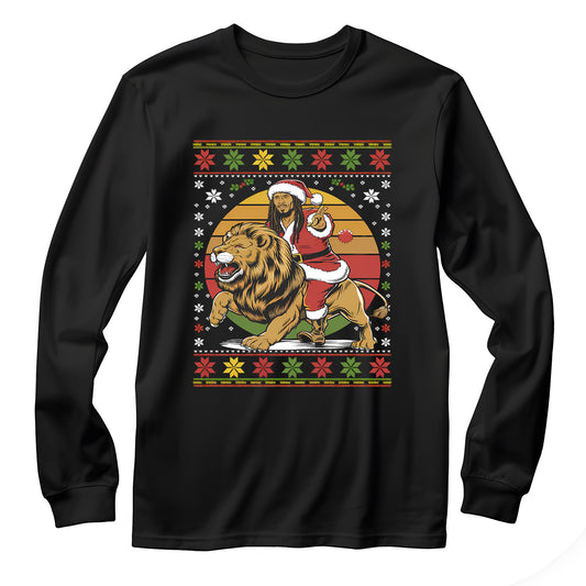 Rasta Man Lion Ugly Christmas Long Sleeve