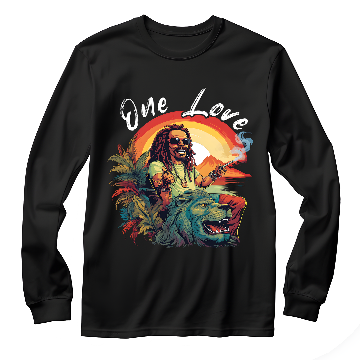 Rasta Man And Lion Long Sleeve