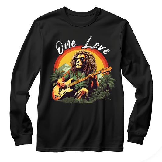 Reggae Music Lion Guitarist Unisex Long Sleeve