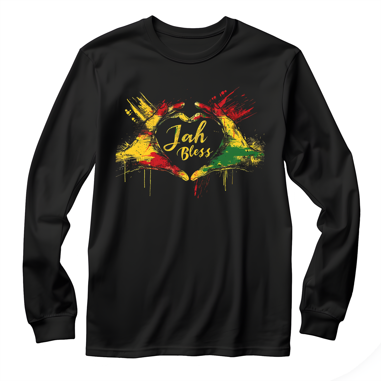 Jah Bless Hand Heart Long Sleeve