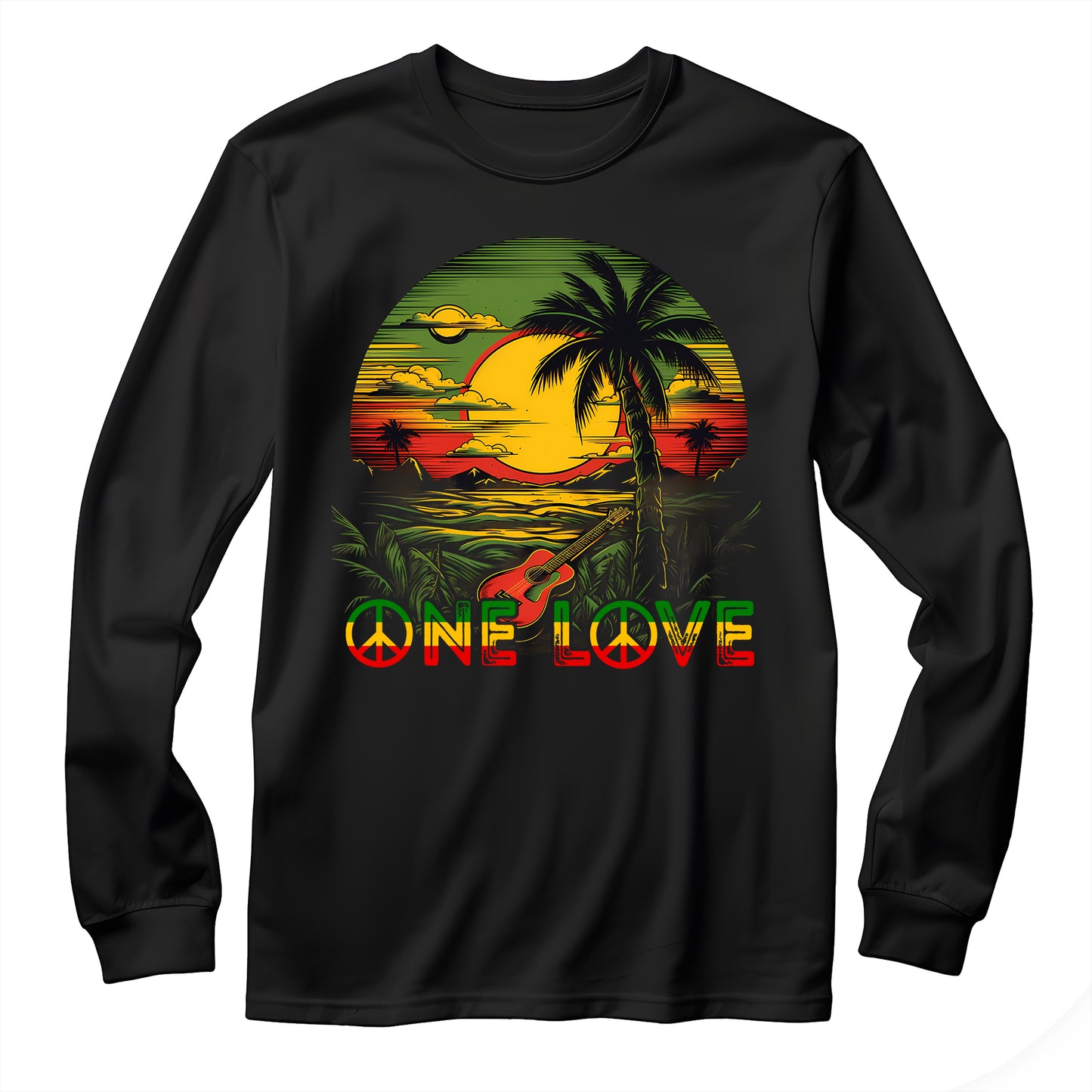 Reggae Sunset Guitar Unisex Long Sleeve