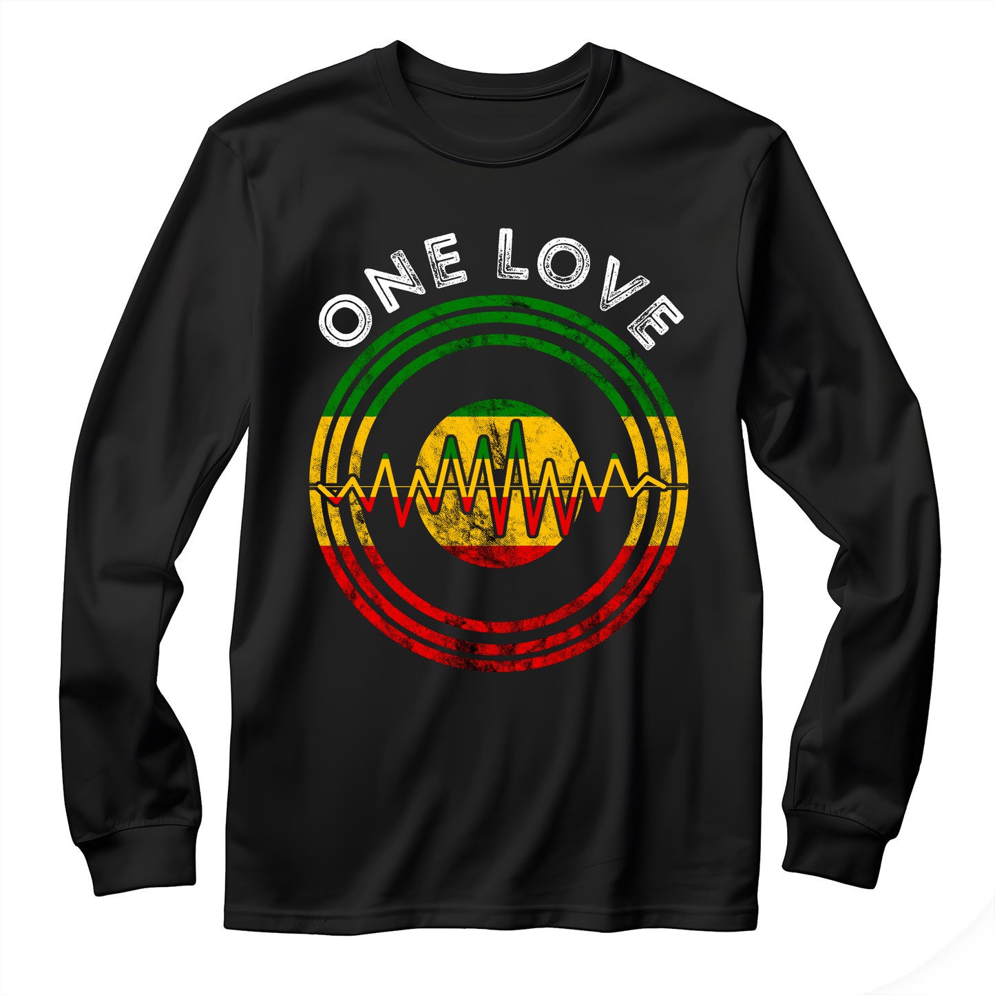 Reggae Music Vinyl Heartbeat Unisex Long Sleeve