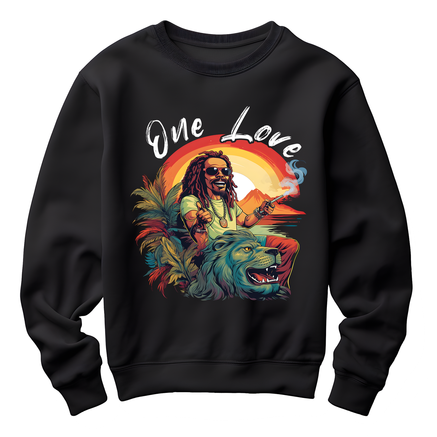 Rasta Man And Lion Unisex Sweatshirt