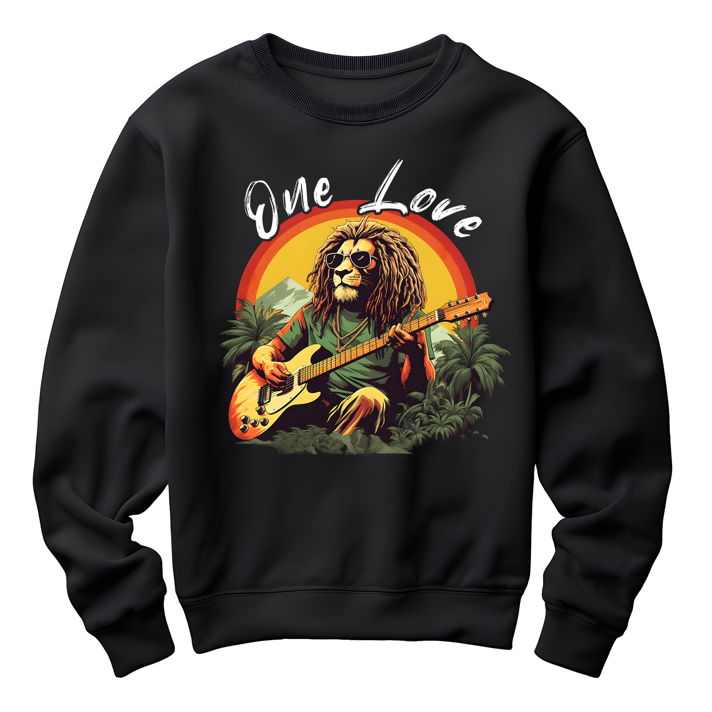 Reggae Music Lion Guitarist Sweatshirt