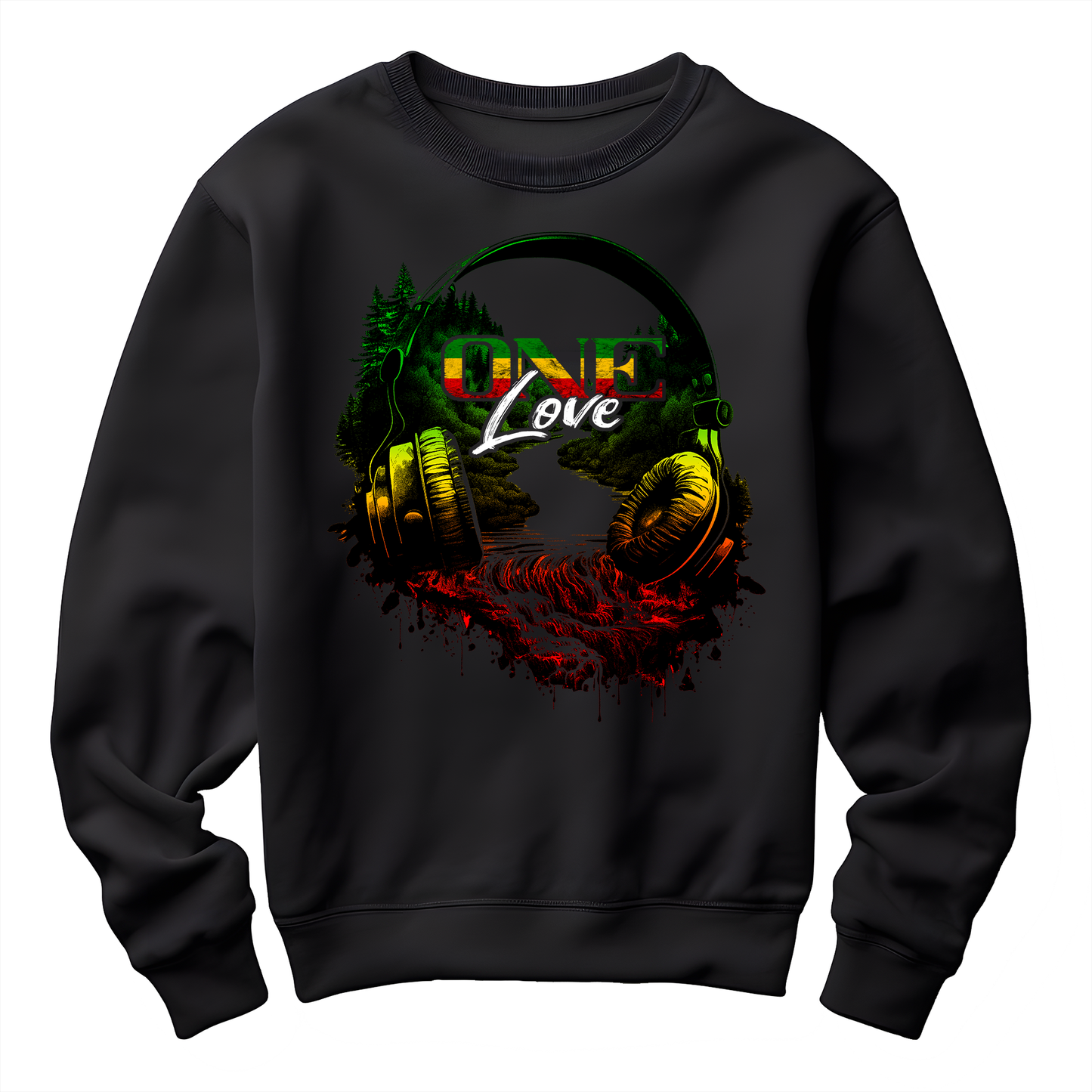 Reggae Music Headphones One Love Sweatshirt