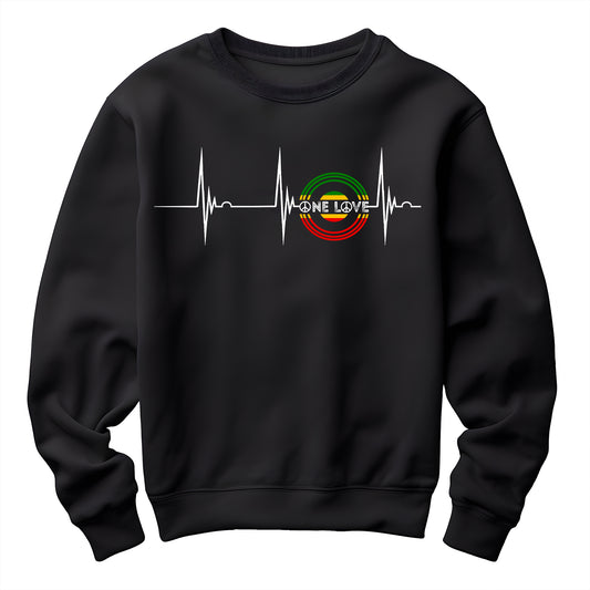 Reggae Music Heartbeat Vinyl Unisex Sweatshirt