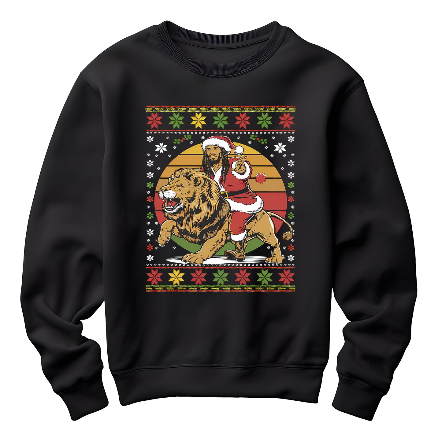 Rasta Man Lion Ugly Christmas Sweatshirt