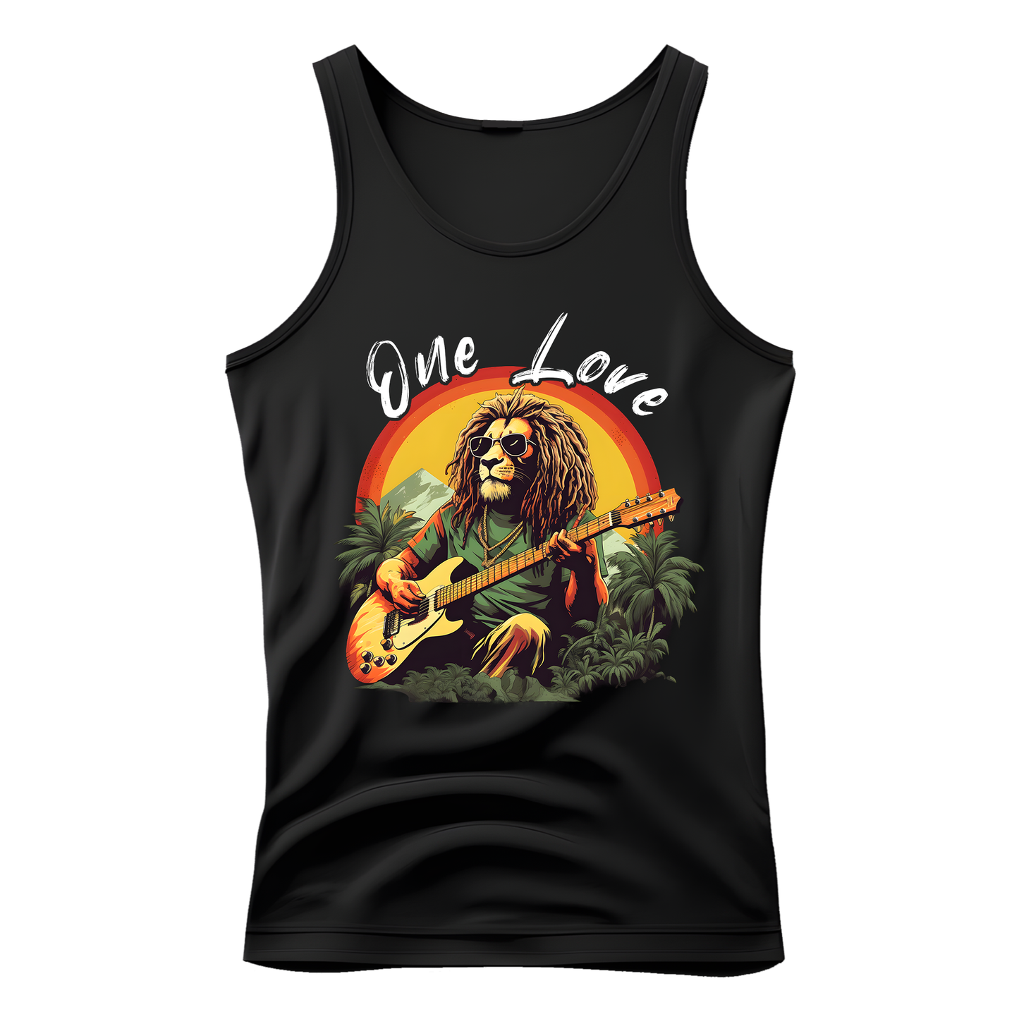 Reggae Music Lion Guitarist Tank Top