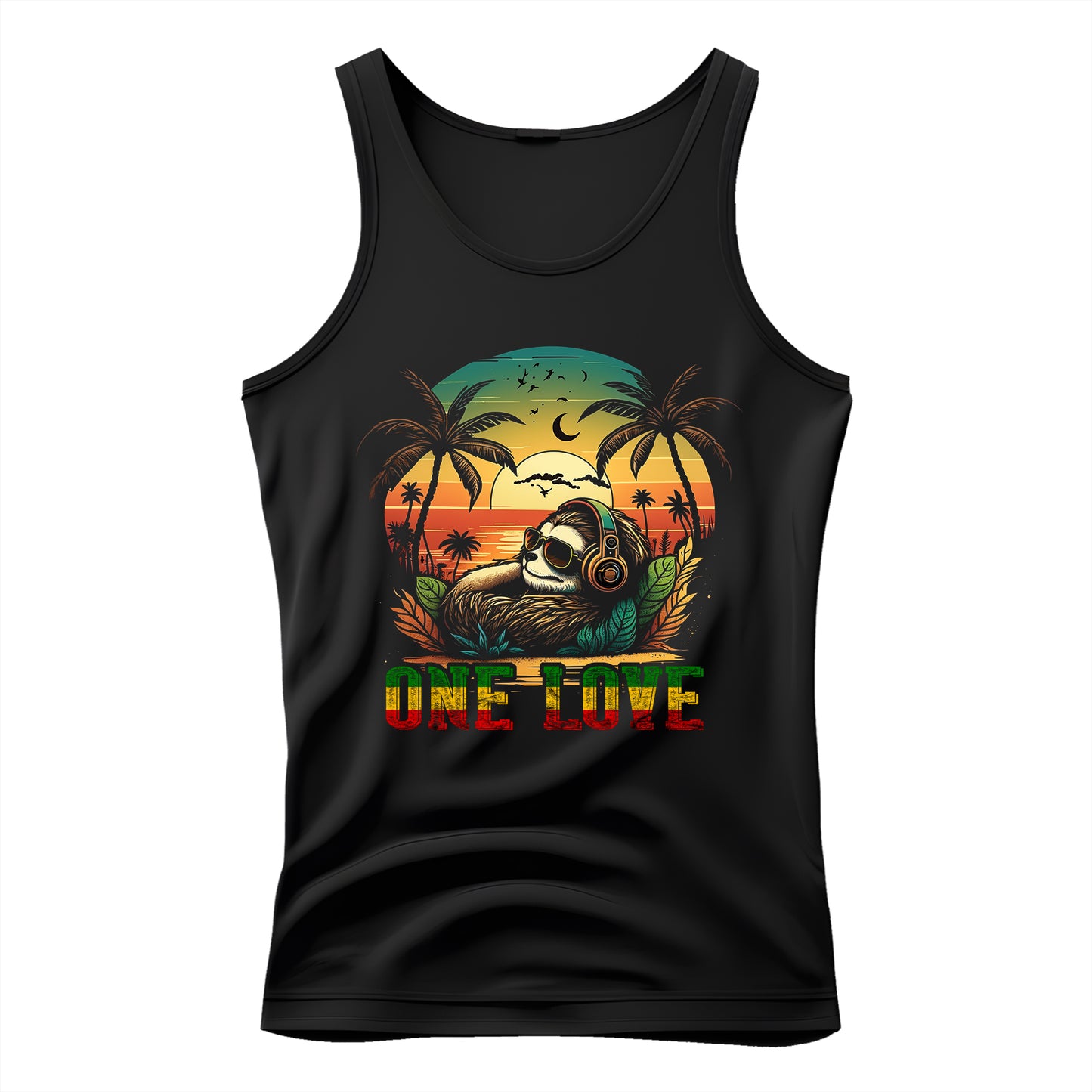 Reggae Sunset Sloth Unisex Tank Top