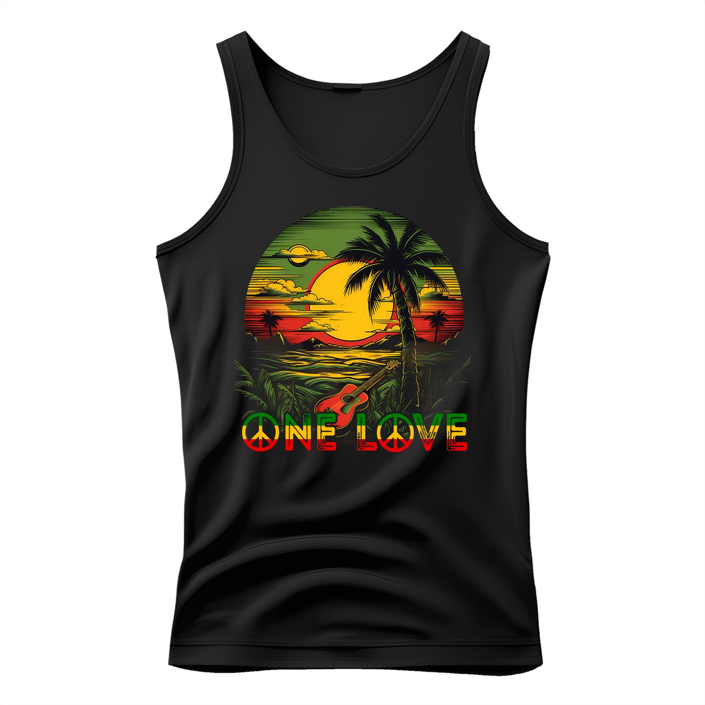 Reggae Sunset Guitar Unisex Tank Top