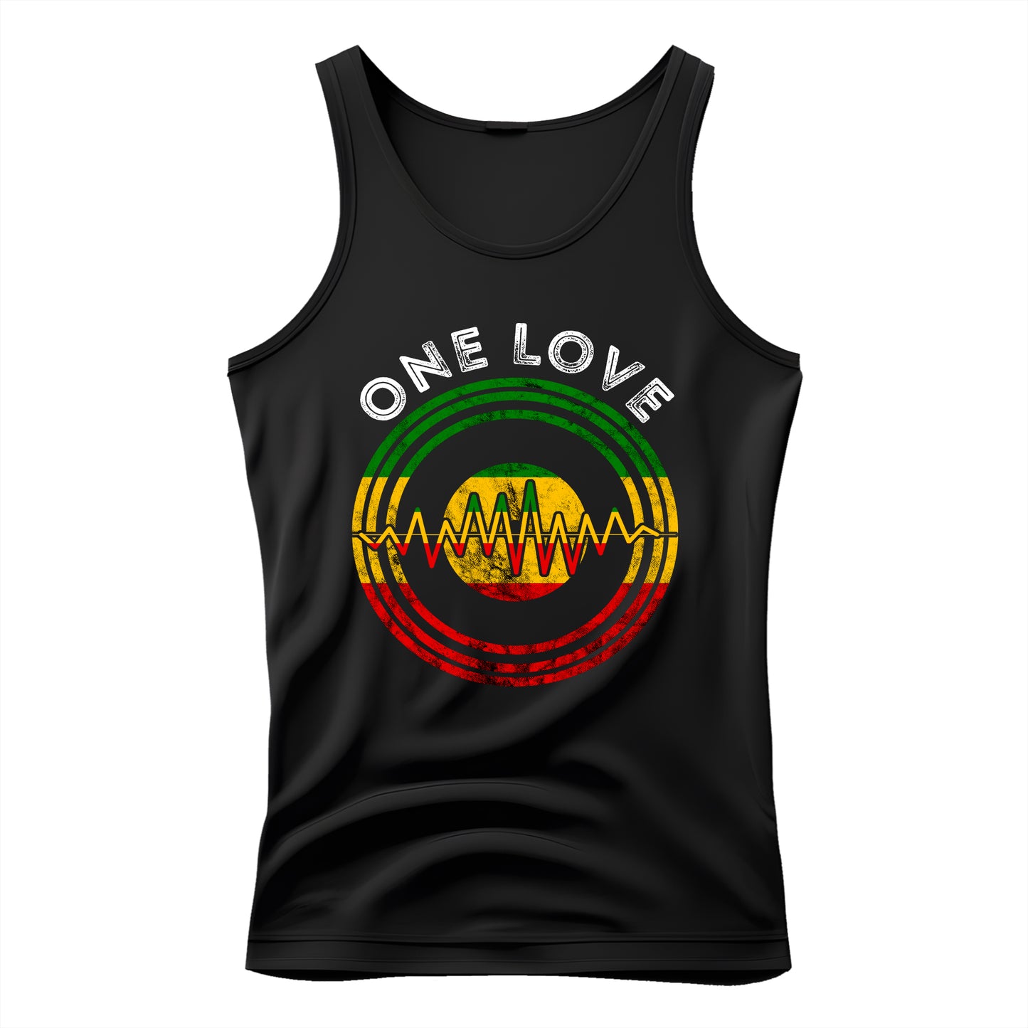 Reggae Music Vinyl Heartbeat Unisex Tank Top