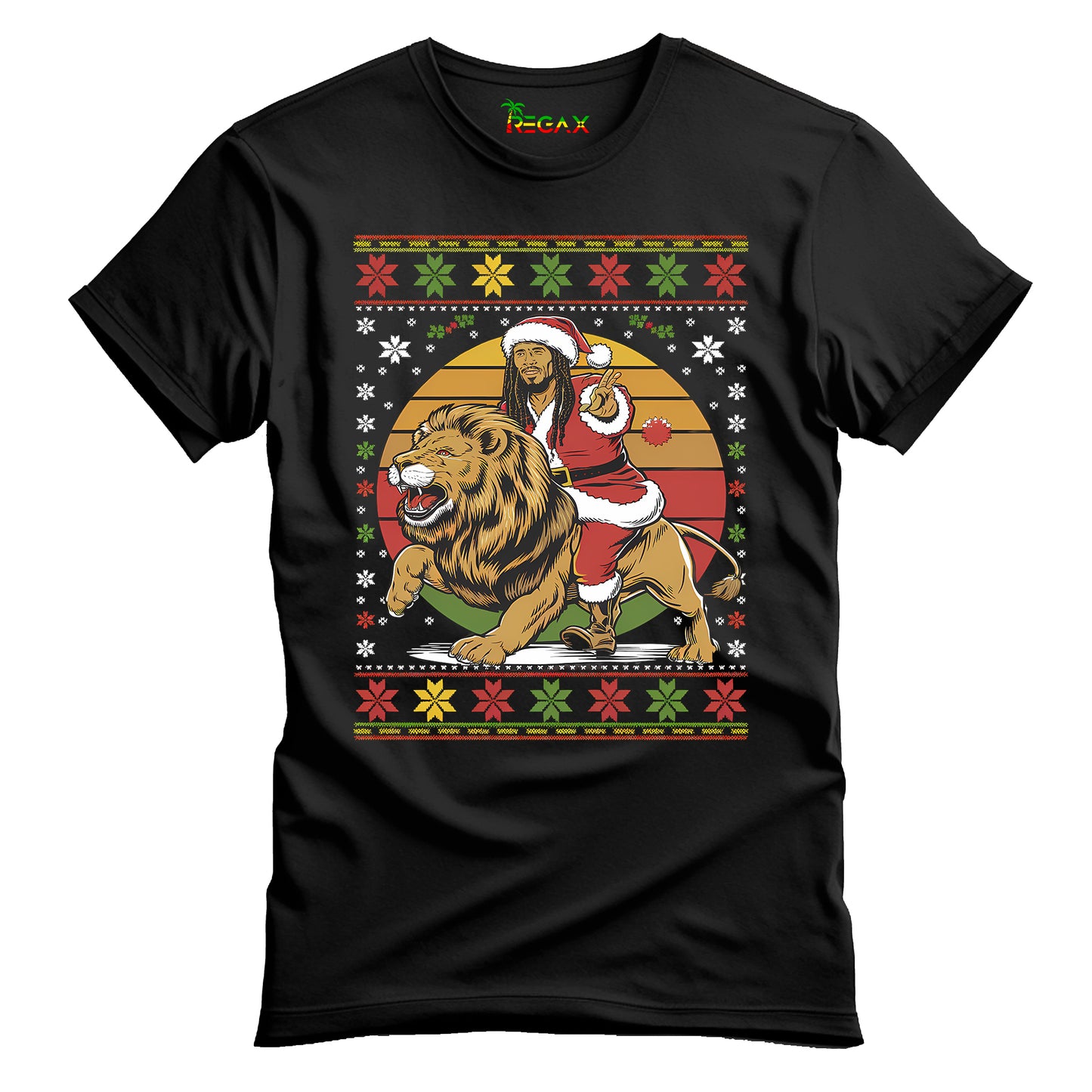 Rasta Man Lion Ugly Christmas T-Shirt