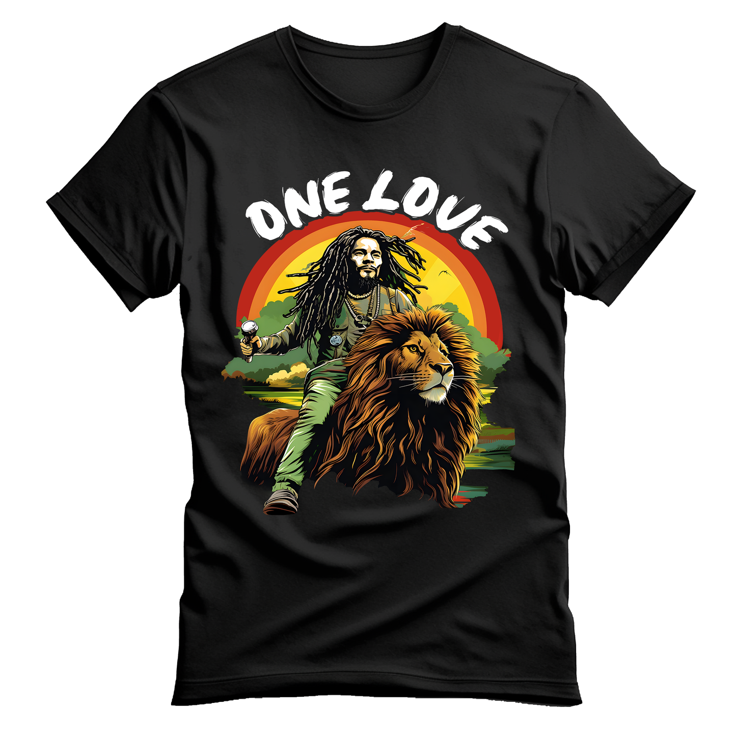 Rasta Man Lion One Love Unisex T-Shirt