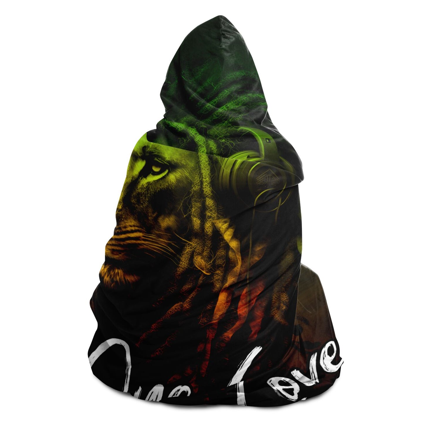 Reggae One Love Lion Unisex Hooded Blanket